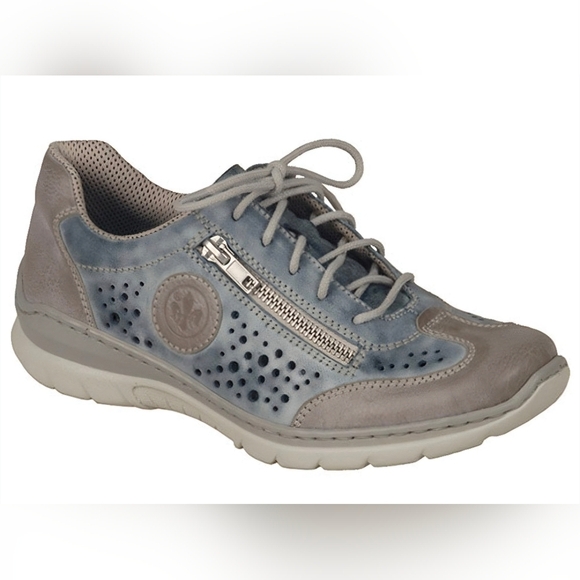 Rieker Shoes - Rieker Women's Casual Blue and Gray Sneakers Size 9